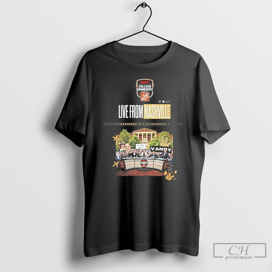 Classic Live From Nashville College Gameday Mizzou Vs Vanderbilt Anchor Down Vandy T Shirts