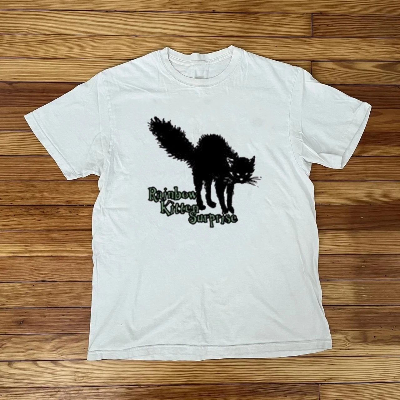 NEW Rainbow kitten surprise Cute Cat White All Size Gift T-Shirt MI880