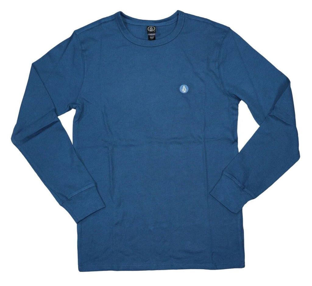 Volcom Men's Juan Largo Thermal Long-Sleeve Waffle Knit T-Shirt Blue Size Small