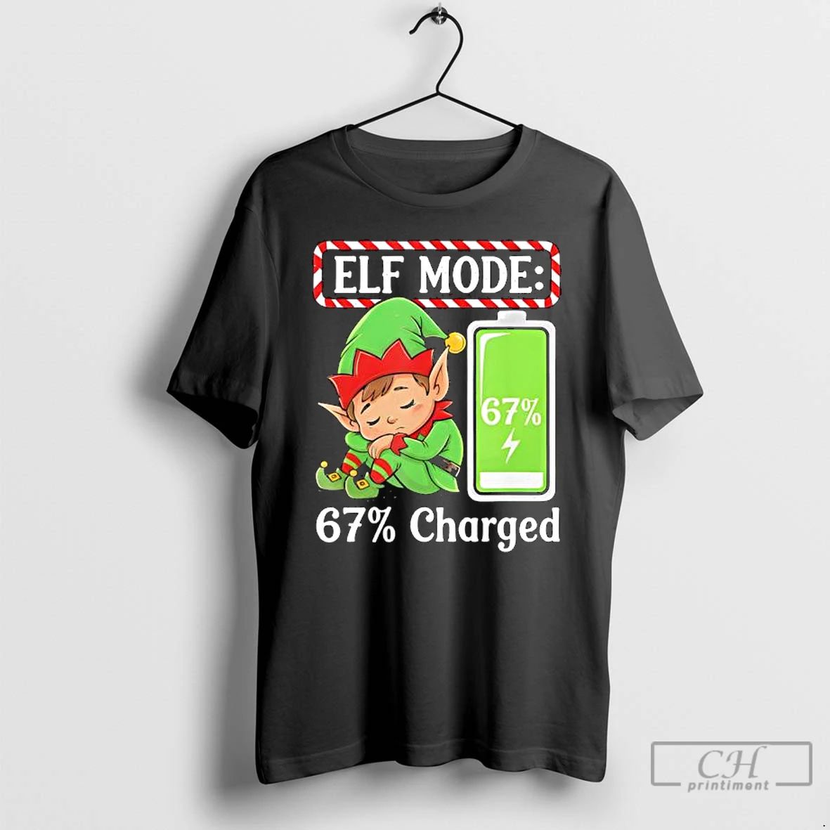 Premium Elf Mode 67 Charged Funny Christmas T Shirts