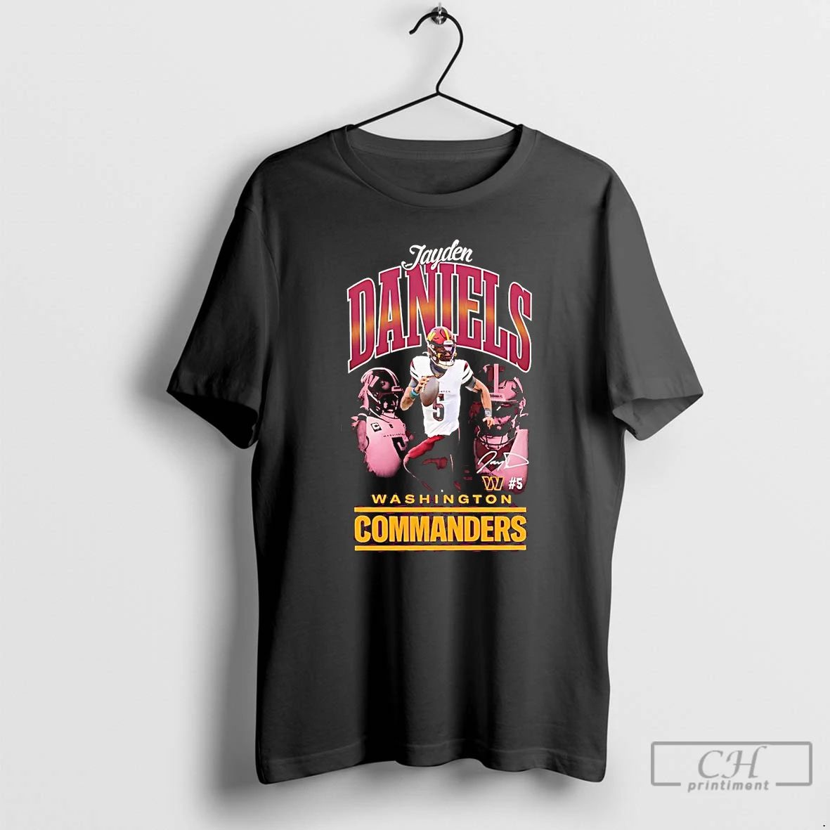 Premium Jayden Daniels Picture Collage Signature Washington Commanders T Shirts