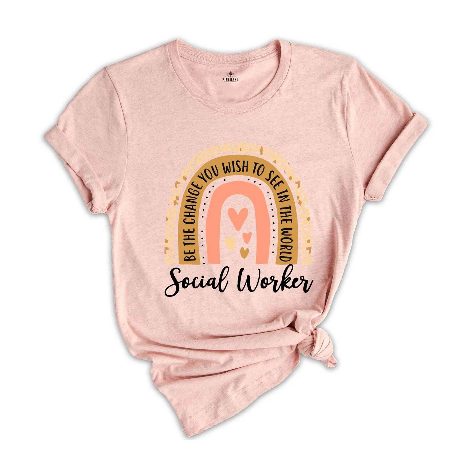 Boho Rainbow Social Worker Shirt, Cute Graphic Shirts, Gift Therapy Team, Motiva