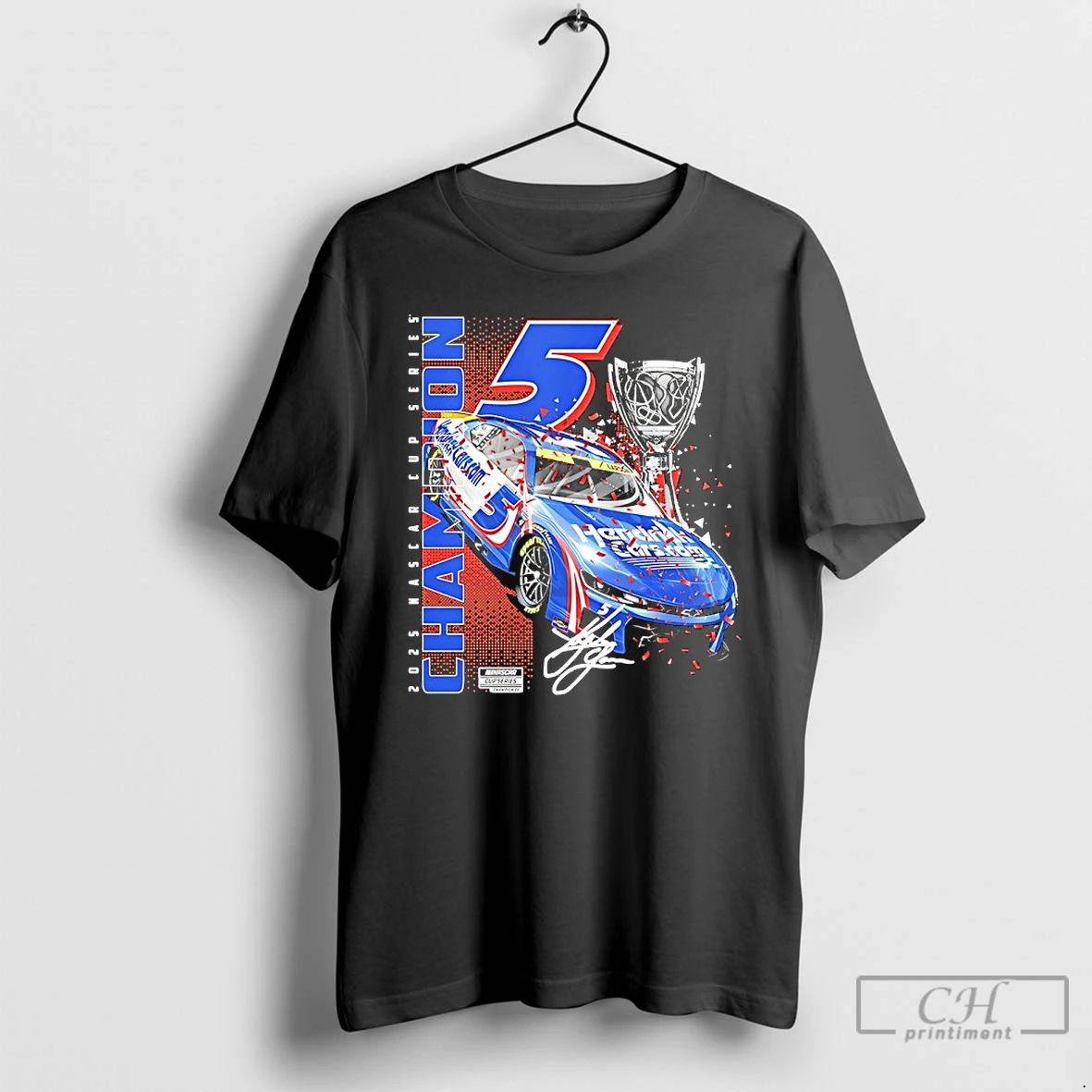 Classic Kyle Larson 2025 Nascar Cup Series Champion Car Signature T Shirts