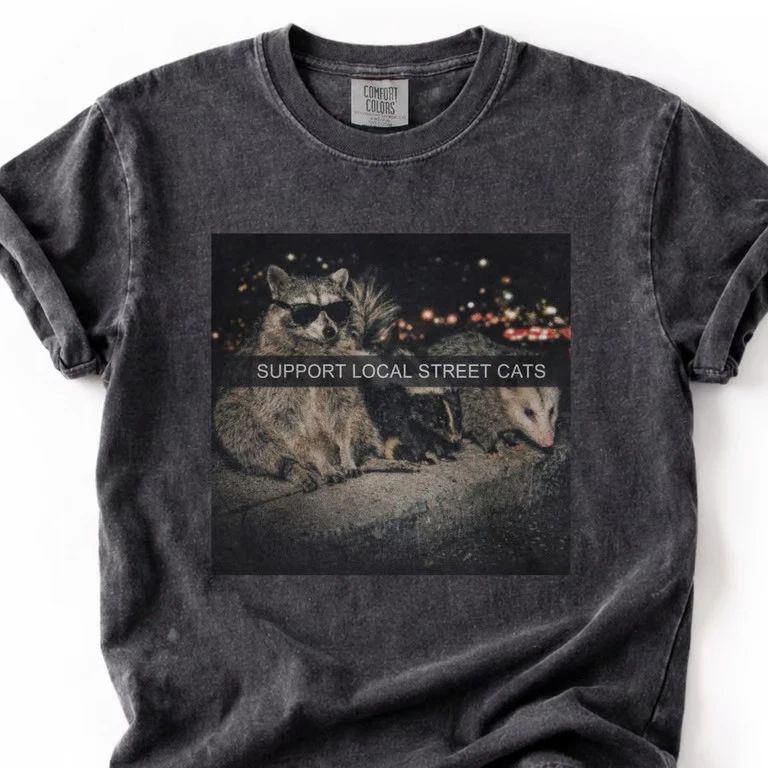 Support Local Street Cats T-Shirt-Men & Women's Unisex Graphic Tee, Vintage 90s
