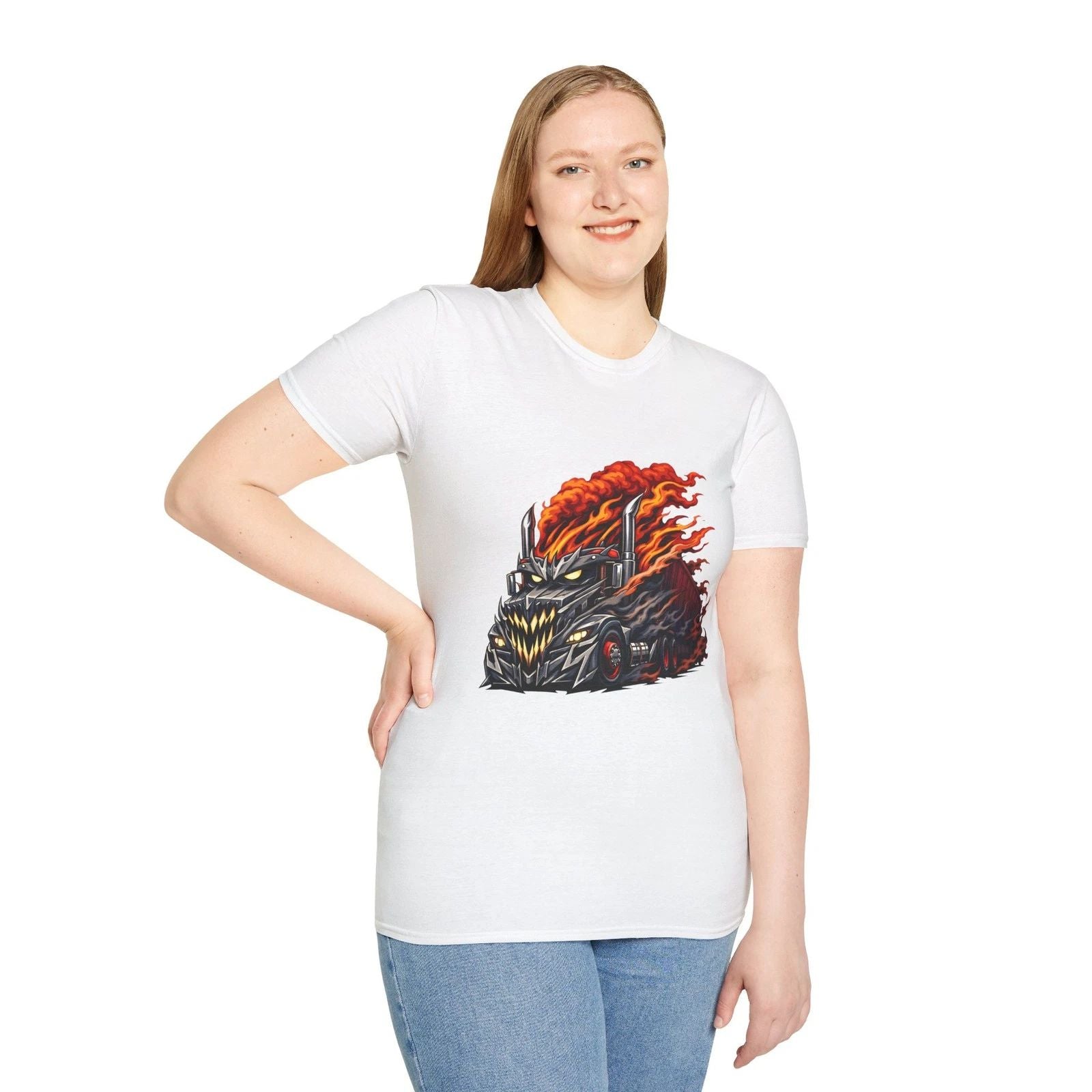 Diesel Ghost Truck Phantom Hauler Fantasy Rig Monster Unisex Softstyle T-Shirt