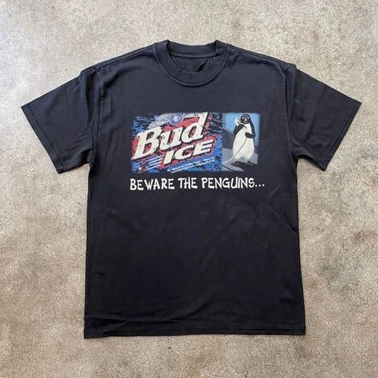 1990s Bud Ice "Beware the Penguins" GRAPHIC UNISEX T-SHIRT S-5XL