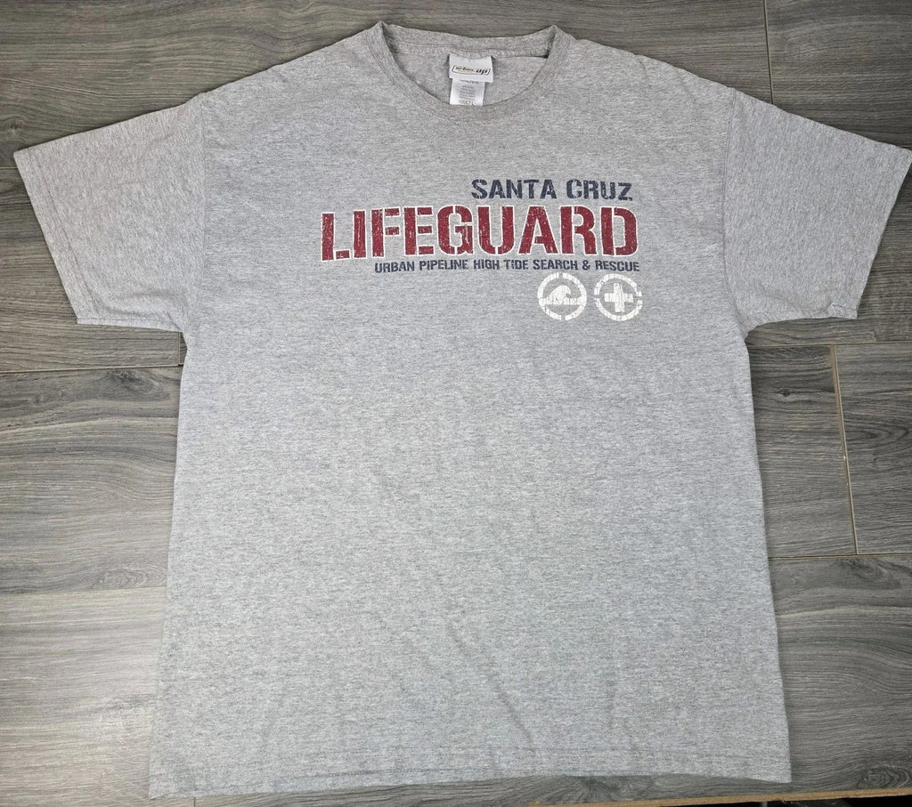 Santa Cruz Lifeguard T Shirt Mens Large L Gray Urban Pipeline Has Flaws
