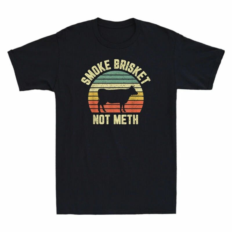 Master Vintage Not BBQ T-Shirt Shirt Funny Brisket Black Tee Grilling Smoke Meth