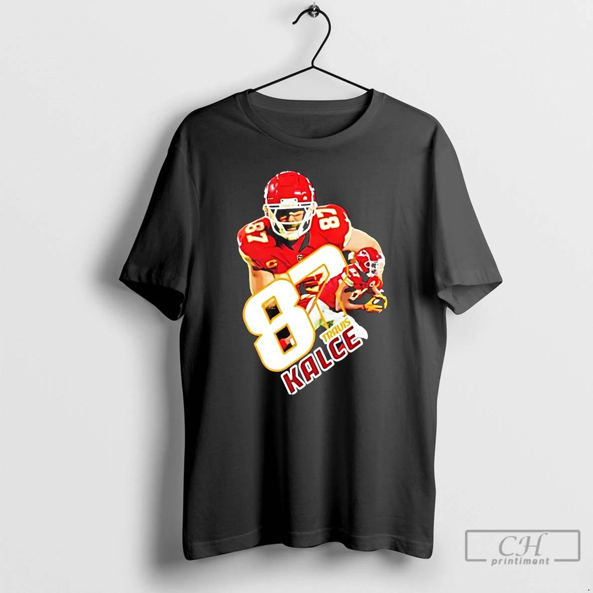 Classic Travis Kelce Dribbling Picture Collage T Shirts