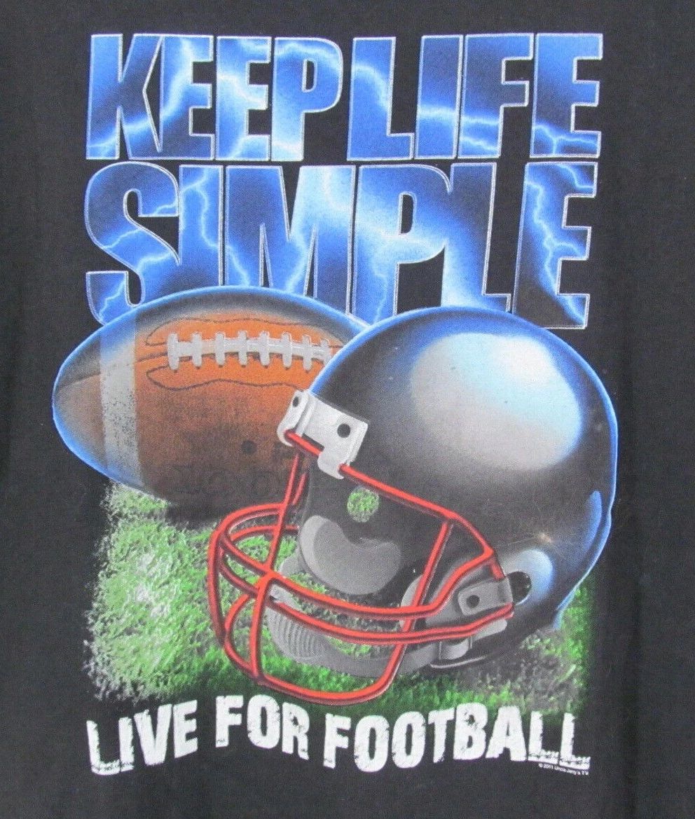 DELTA PRO WEIGHT Mens XL Black T-Shirt KEEP LIFE SIMPLE - LIVE FOR FOOTBALL
