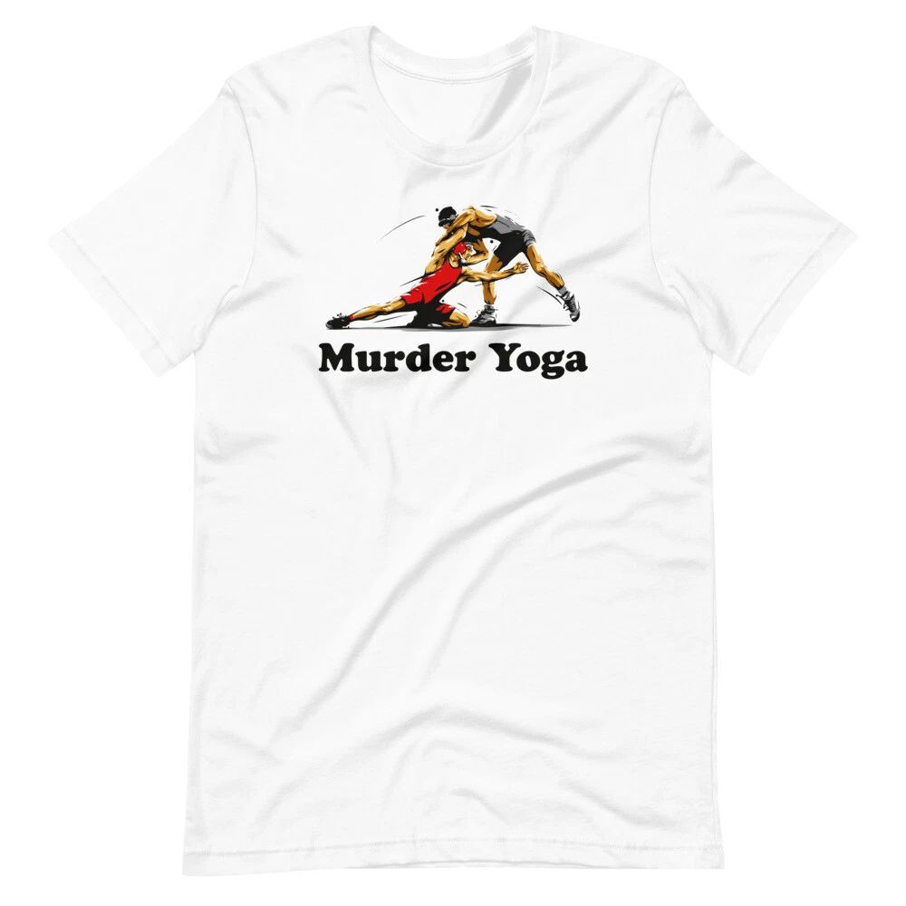 MURDER YOGA Wrestling Funny Graphic Tee Short-Sleeve Unisex T-Shirt