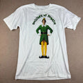 Elf Movie Smiling’s My Favorite Quote T-Shirt Mens S White Movie Funny Tee