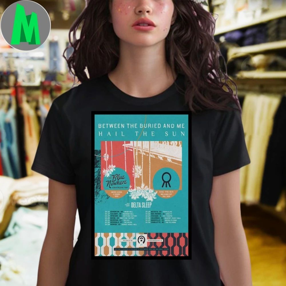 Between the Buried and Me The Blue Nowhere Album Release Tour 2025 Poster Shirt