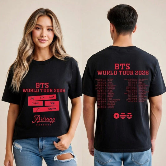 Global Kpop Boy Band Reunion 2026 Double Sided Concert Tee Fan Gift Shirt