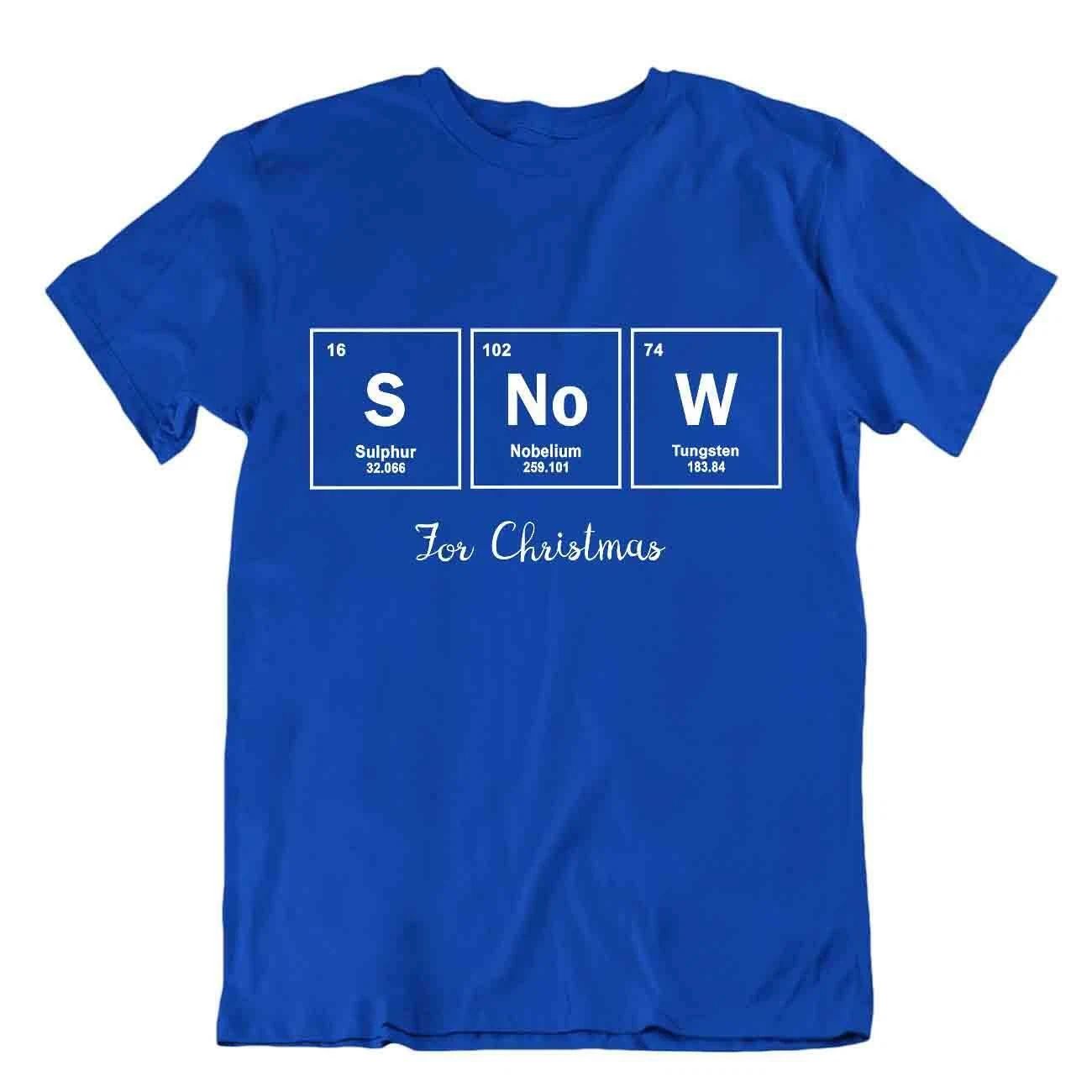 Periodic Table T-Shirt Snow Chemistry Tee Chemical Element Shirt Nerd Slogen