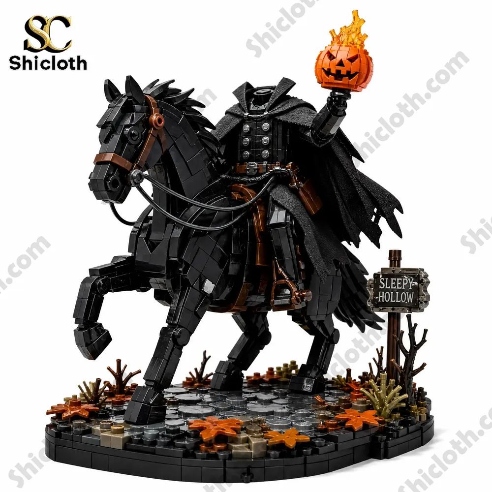 Sleepy Hollow Headless Horseman Pumpkin Knight Collector Building Brick Set