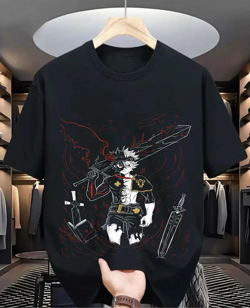 Asta Yuno T-shirt Black Clover Anime Manga Asta Girl Gifts Black gift All Size