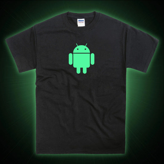 Android Mobile Phone Galaxy Pixel iphone Robot Glow in the Dark T-Shirt