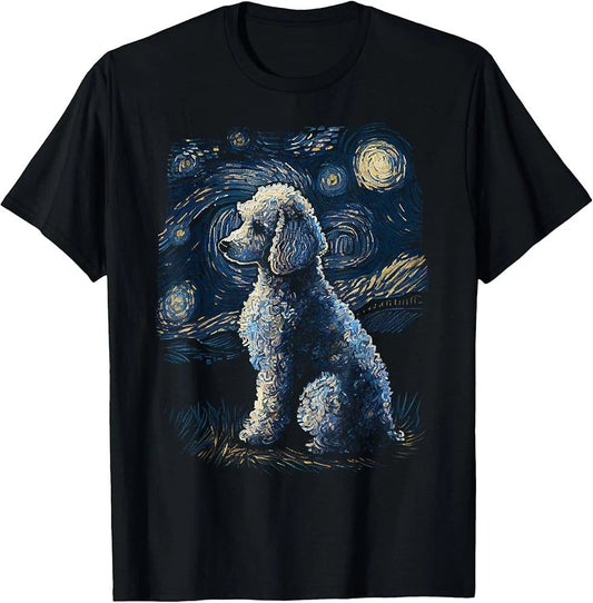 Poodle Dog Starry Night Dogs Lover Gifts Graphic T-Shirt