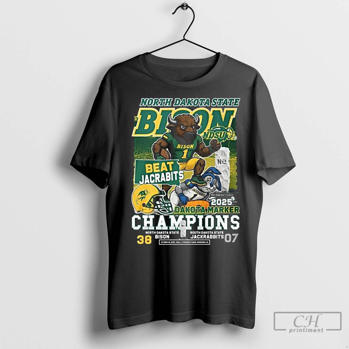 Classic North Dakota State Bison Beat Jacrabits 2025 Dakota Marker Champions Mascot Long Sleve