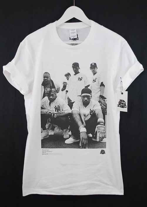 ACTUAL FACT SHAOLIN RAPPERS NY BASEBALL RZA BLACK & WHITE HIP HOP T SHIRT