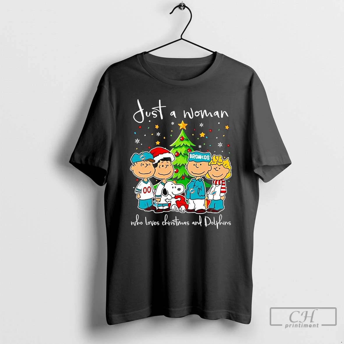 Classic Peanuts Just A Woman Who Loves Christmas And Dolphins T Shirts