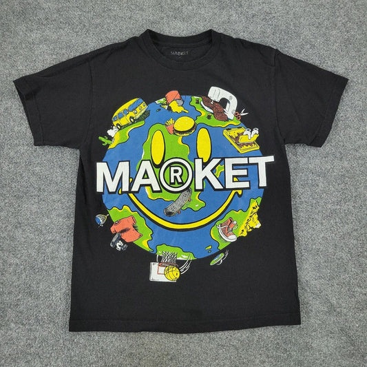 Market Shirt Men's Medium Black MA®KET Logo Earth Graphic Tee Short Sleeve Adult