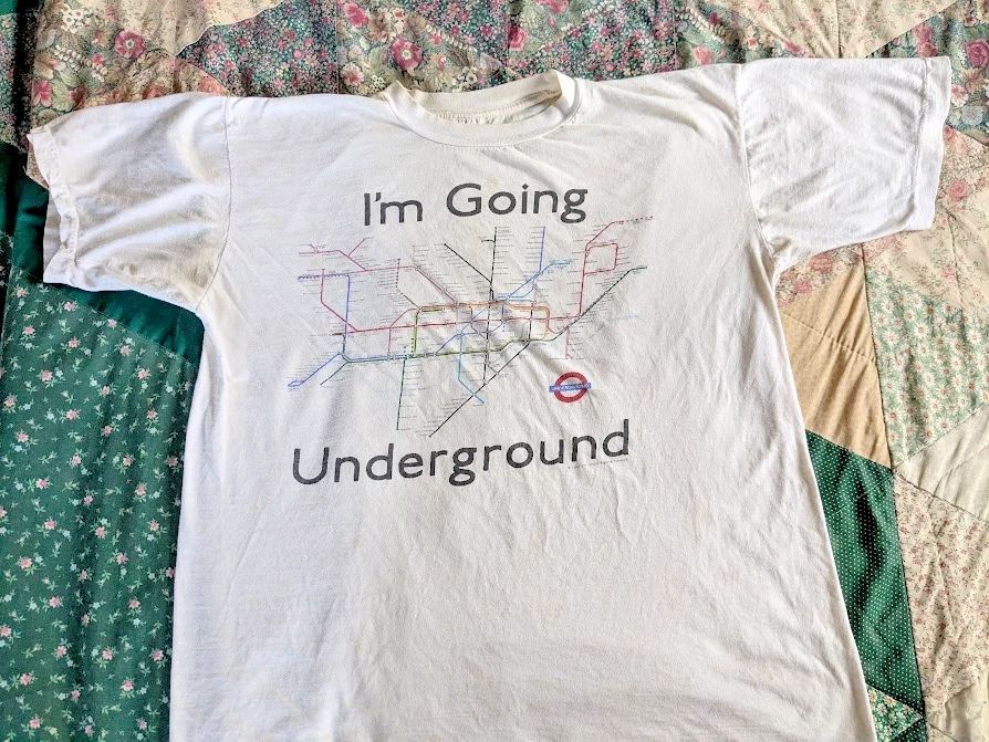 Vintage London Underground Shirt  Tube Map Graphic Tee 90s