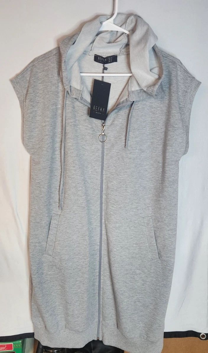refka sleeveless jersey hoodie measurement size 42 chest 35 length