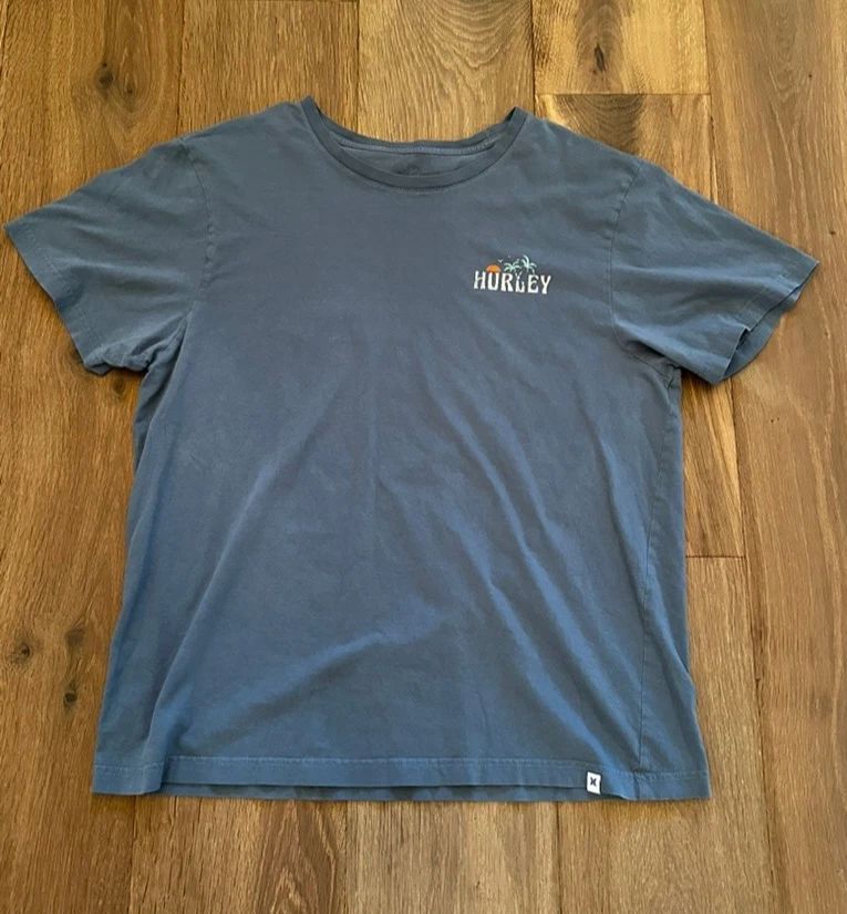 VTG Hurley Supply Custom Quality Goods Distressed Blue Mens XL T-Shirt