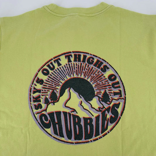 Chubbies Shirts Mens Medium OVERSIZED TEE The Daily Reminder Skys Out Thighs Out