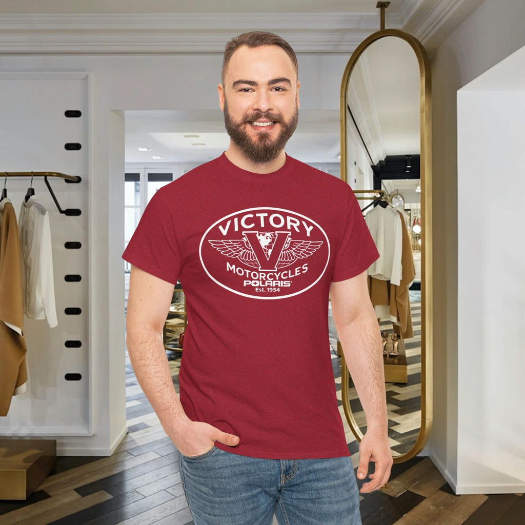 Victory Skull Motorcycle Vintage Logo T-Shirt Classic Biker Tee Unisex