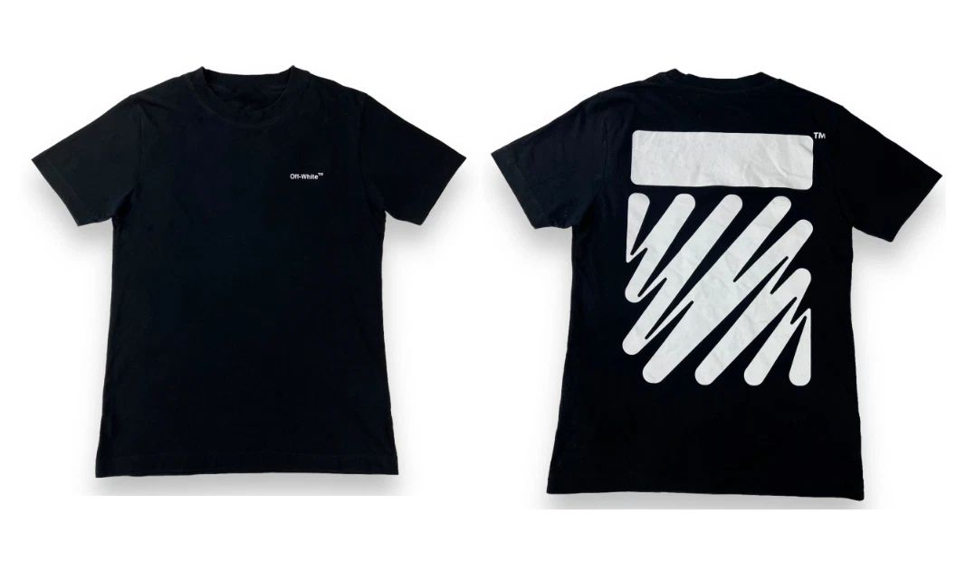 Oversized Off-White Tee Reprint Wave Diagonal Graphic Street Shirt S-5XL