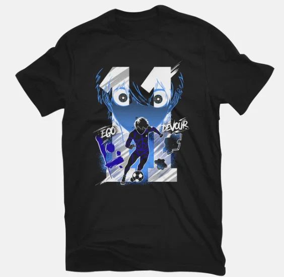 Yoichi Isagi T-shirt, color Black from TeeFury labels from size S to 5 XL