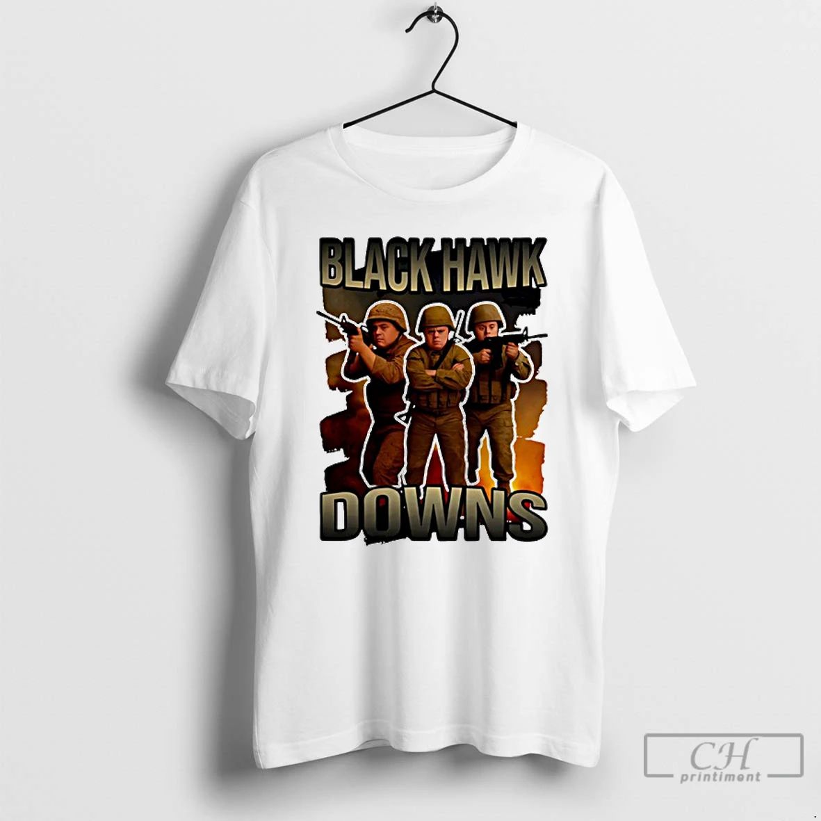 Premium Black Hawk Downs Graphic T Shirts