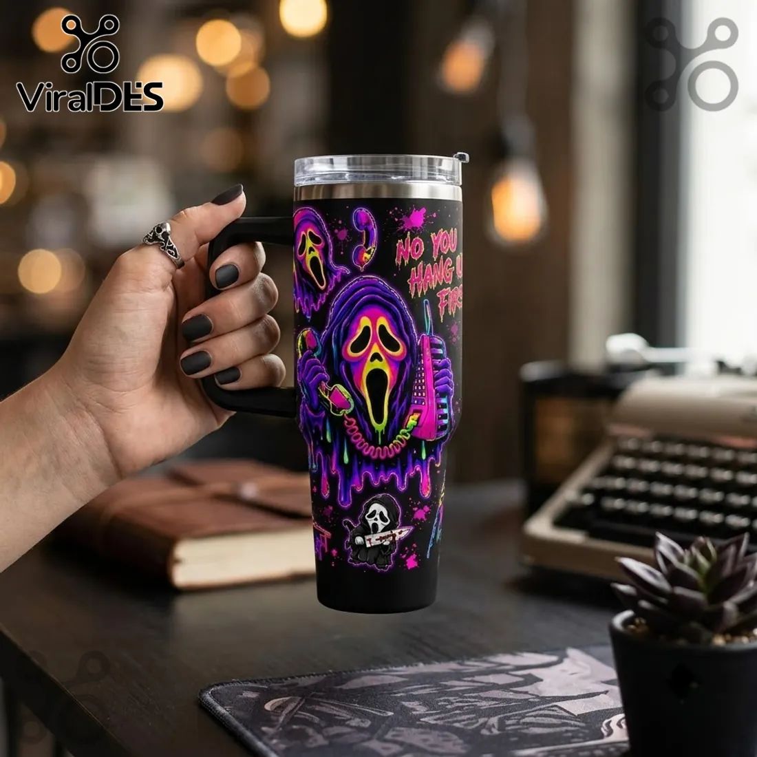 Scream Ghostface Neon 40oz Stanley Tumbler