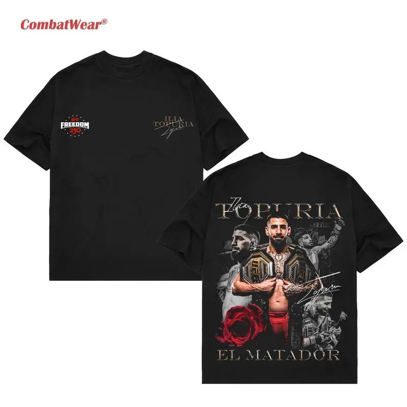 COMBATWEAR UFC FIGHTERS Ilia Topuria , Graphic Boxing T-Shirt