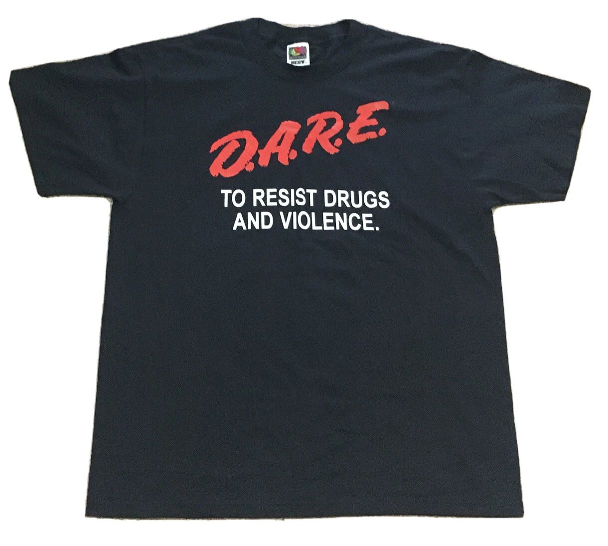 Vintage DARE To Resist Drugs And Violence FOTL Best T-Shirt Black Large NWOT