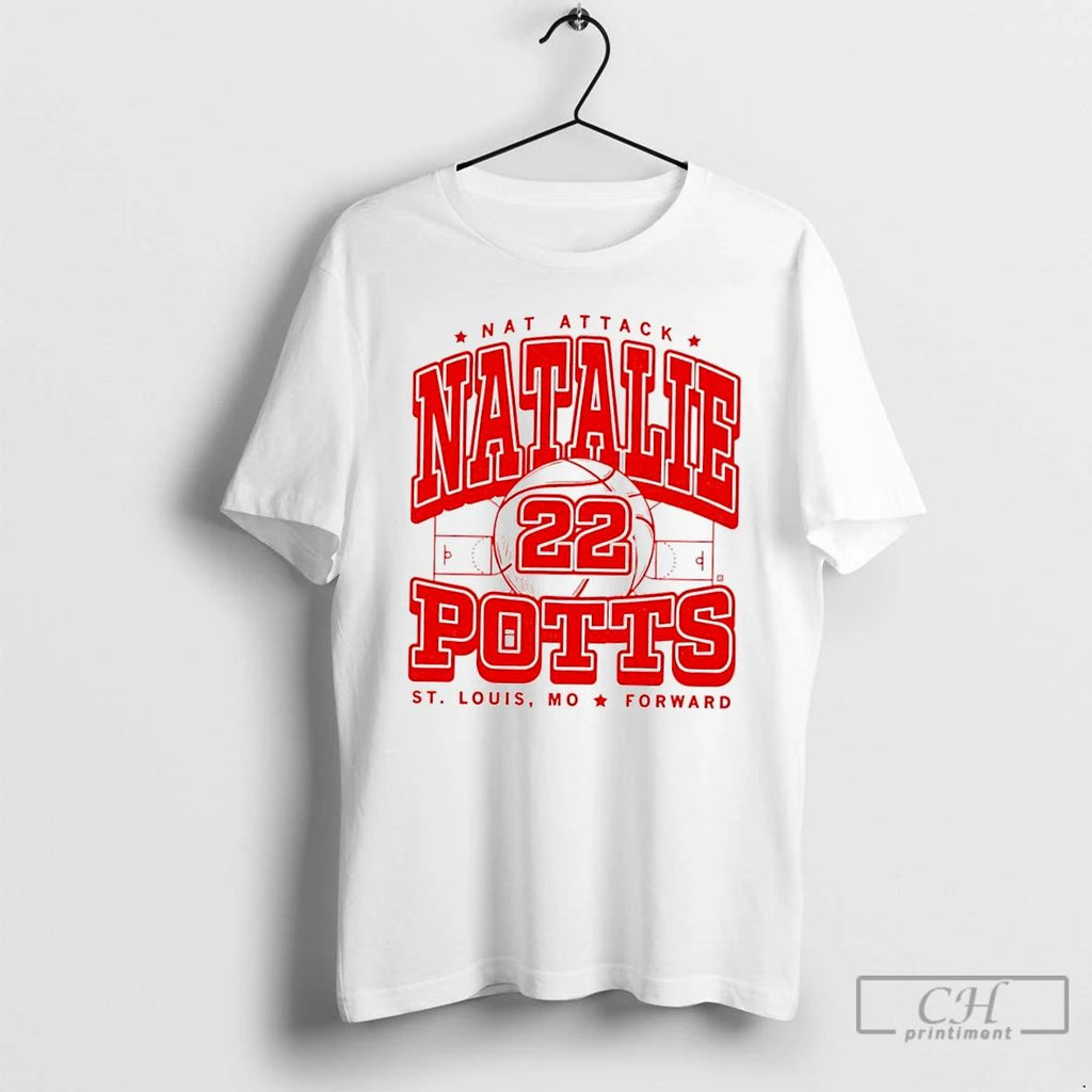 Classic Nat Attack Natalie Potts St Louis Mo Forward Basketball Player T Shirts
