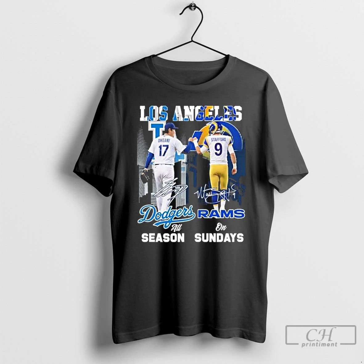 Premium Dodgers Shohei Ohtani All Season And Rams Stafford On Sundays T Shirts