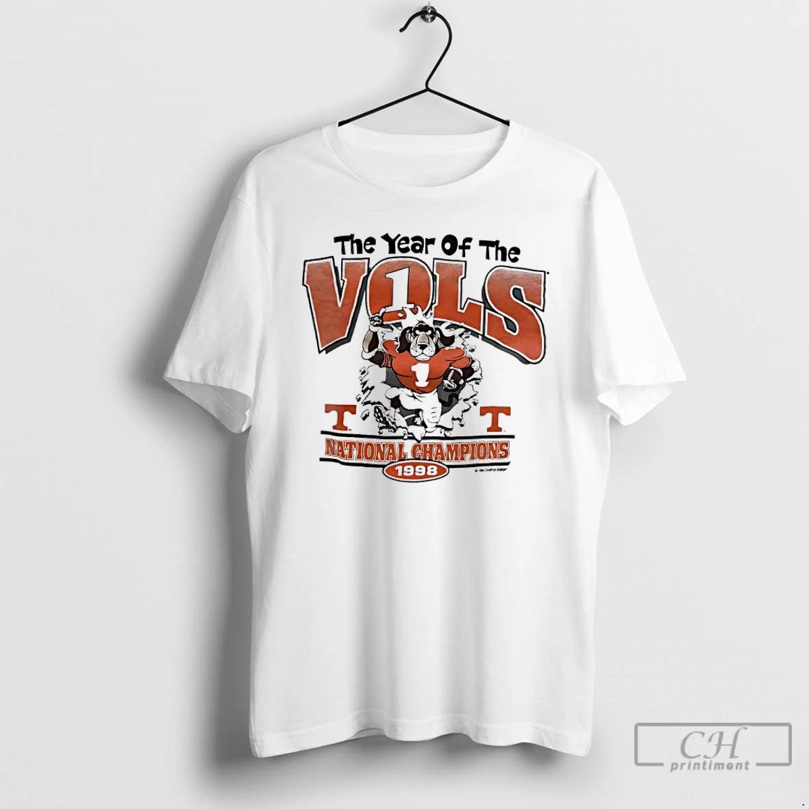 Classic The Year Of The Tennessee Vols 1998 National Champions Mascot T Shirts