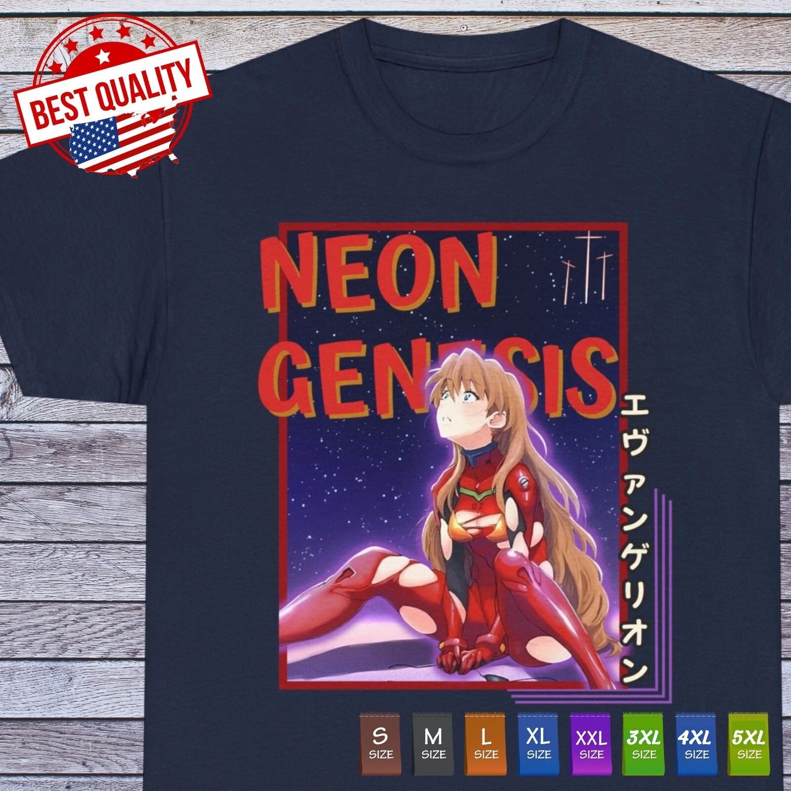 Asuka T Shirt Eva Nerv Neon Genesis Evangelion Anime Japanese Tee Manga Cosplay