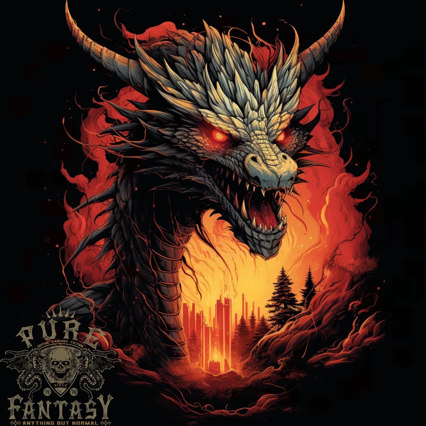 Fantasy Fire Dragon 3 Mens T-Shirt 100% Cotton