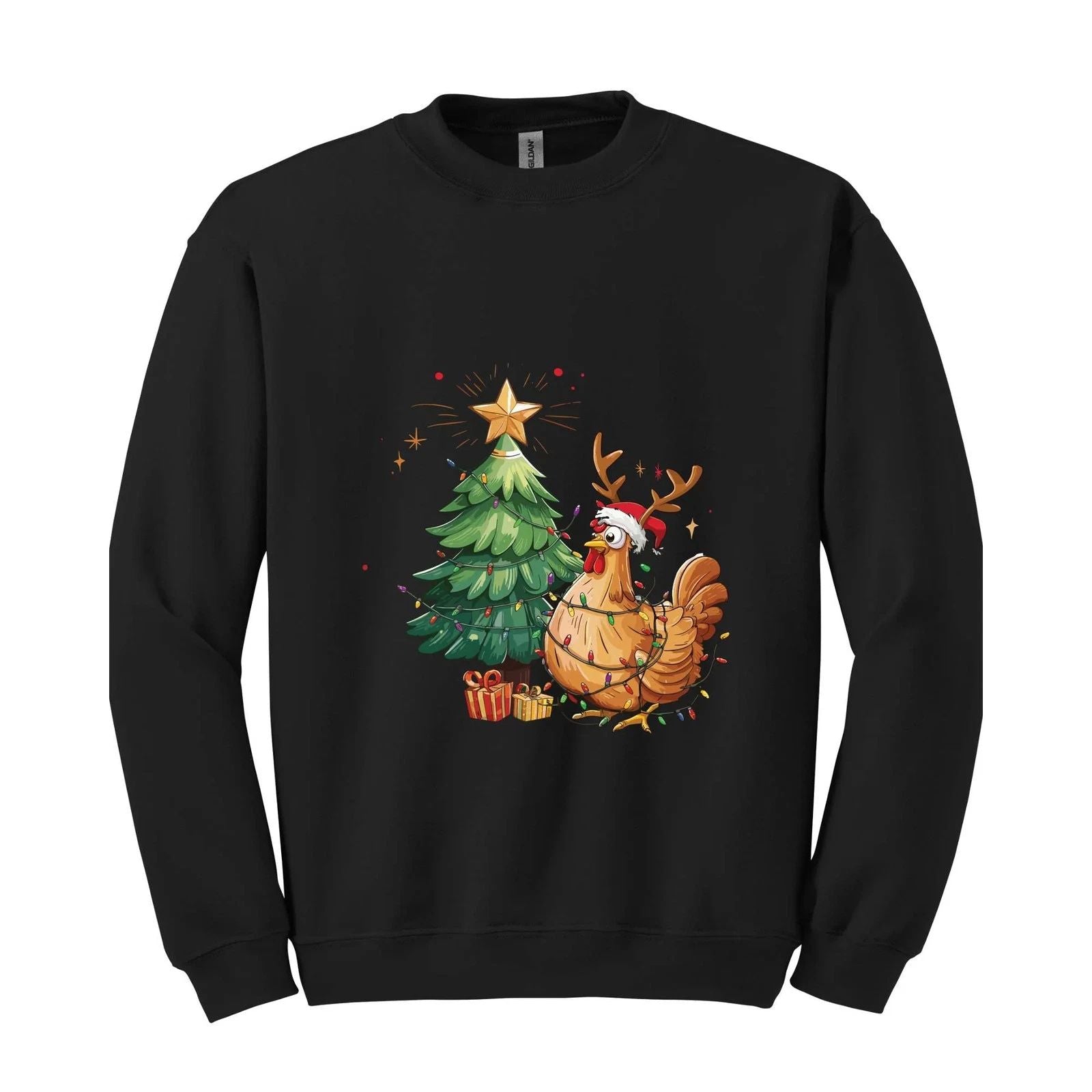 Chicken Christmas Sweatshirt, Cute Farm Girl, Funny Chicken Shirt, Chicken lover