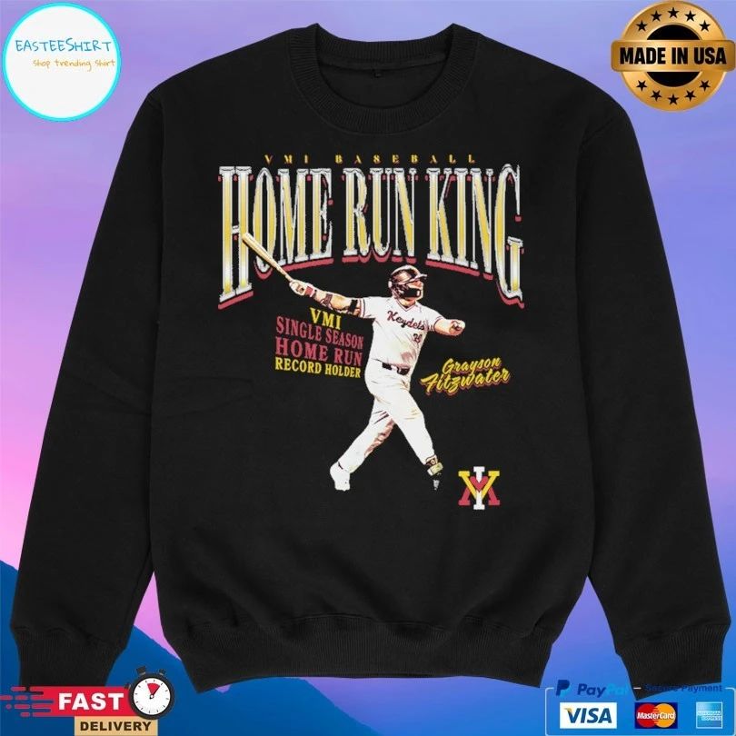 Vmi Baseball Home Run King Vmi Single Season Home Run Record Holder Grayson Fitzwater T-shirt