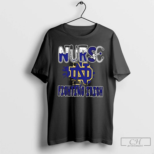 Classic Nurse X Notre Dame Fighting Irish Football T Shirts