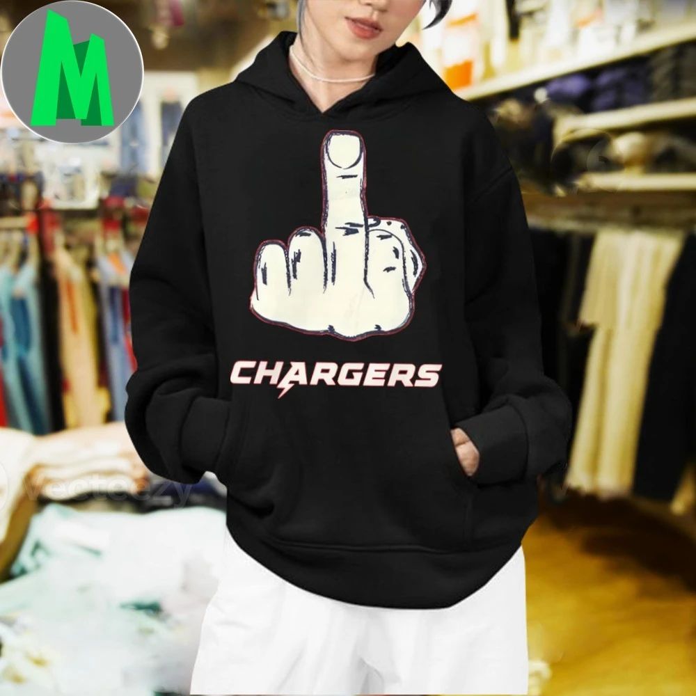 Chief Middle Finger Chargers 2025 Ladies Boyfriend Shirt