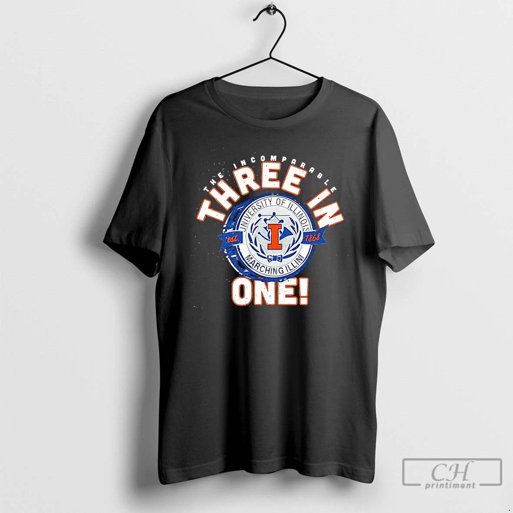 Classic Illinois Fighting Illini Marching Band Drum 3 In 1 Est 1868 T Shirts