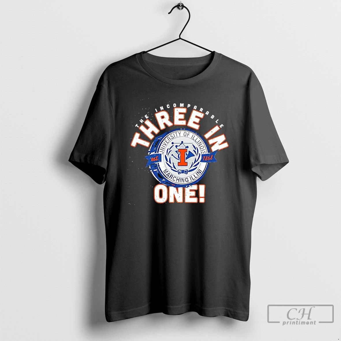 Classic Illinois Fighting Illini Marching Band Drum 3 In 1 Est 1868 T Shirts