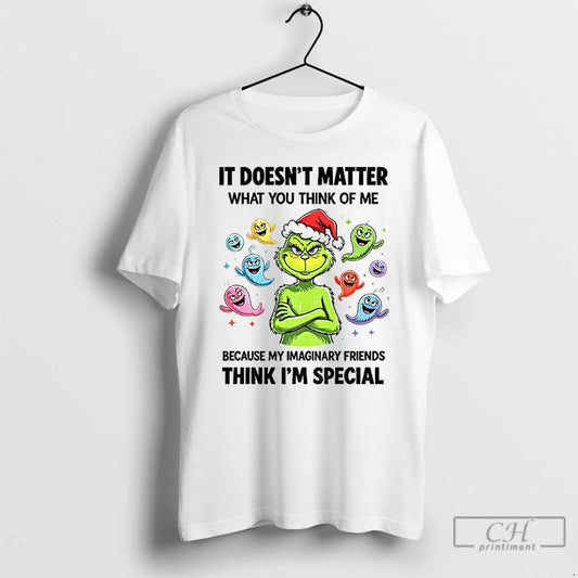 Premium Grinch Santa Hat Ghost It Doesnt Matter What You Think Of Me Because My